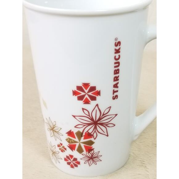 Starbucks Holiday Coffee Mug 12oz Teacup Christmas 2013 White Red 4 3/4" - Picture 3 of 13